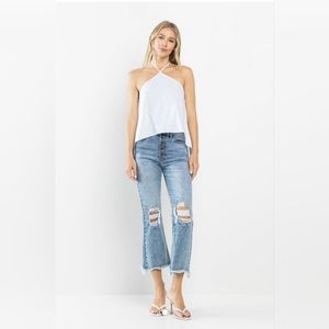 Sneak Peak HIGH RISE ANKLE KICK FLARE W/ BUTTON FLY FRAY HEM / SP-P11501 Size 20